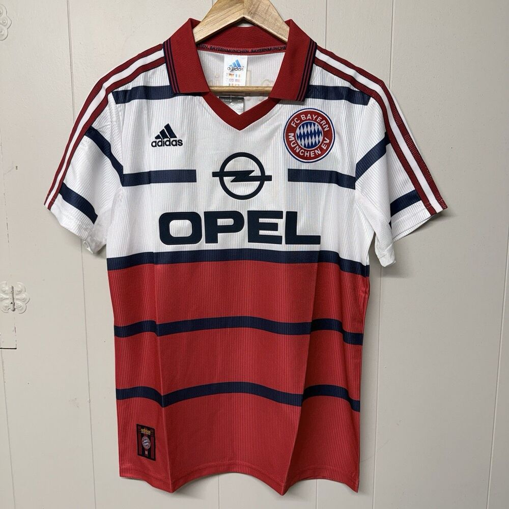 Vtg Adidas Bayern Munich 1998-2000 Away Football Shirt Jersey Opel Men L NWT